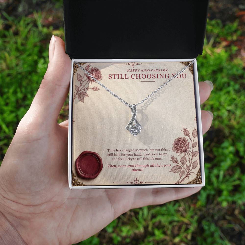 Burgundy Love Letter Forever Love Necklace – Still Choosing You Anniversary Gift