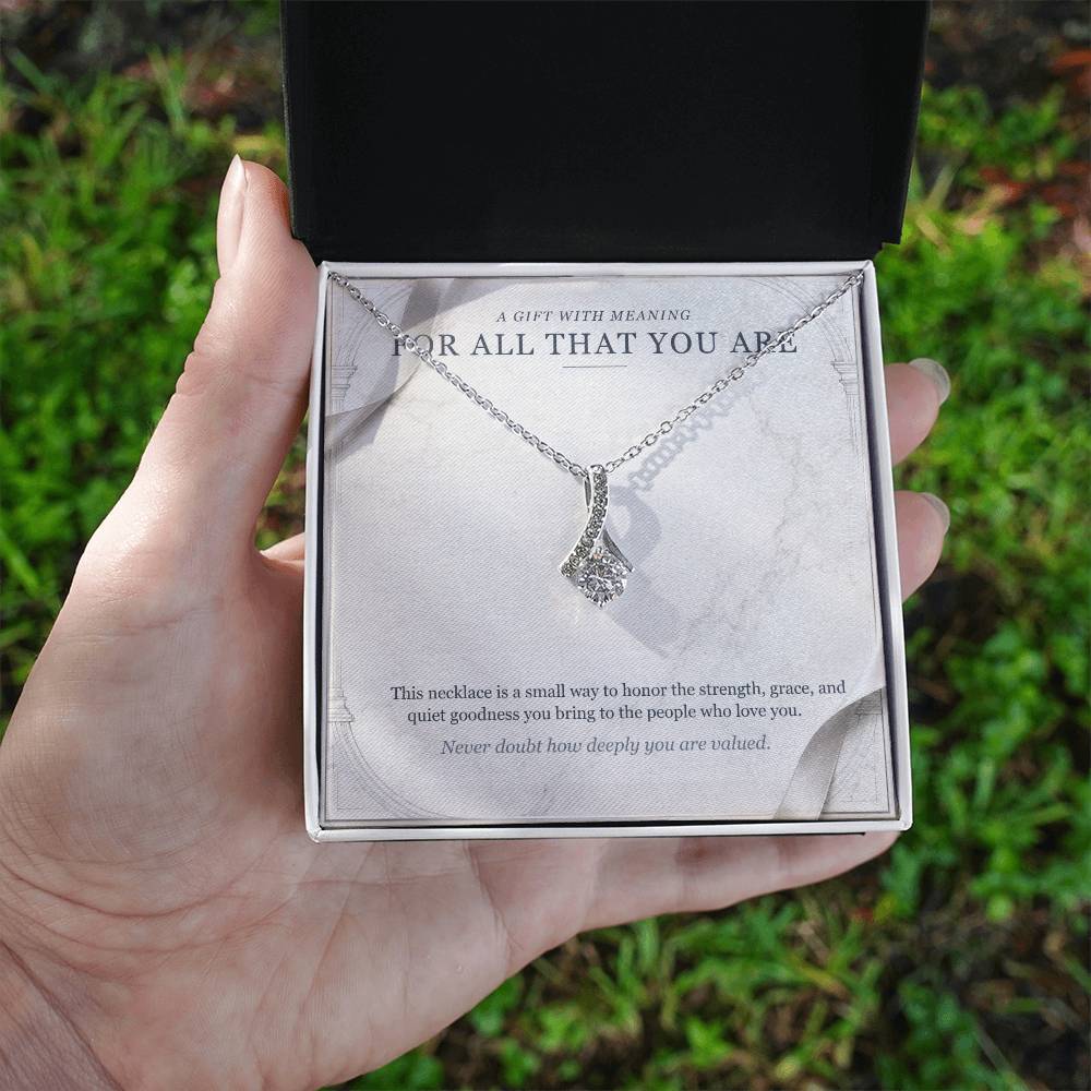 Carrara and Platinum Forever Love Necklace – For All That You Are Gift