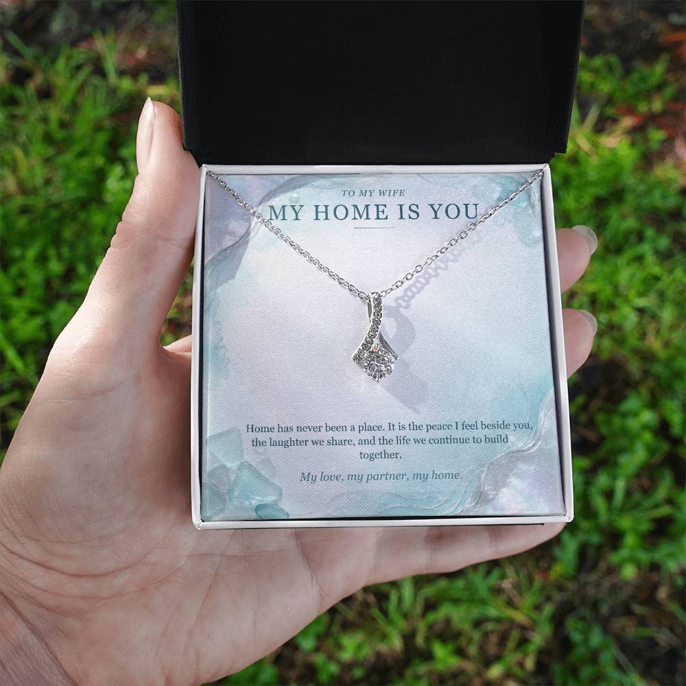 To My Wife Sea Glass Pearl Necklace – My Home Is You Gift