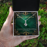 Emerald Art Deco Forever Love Necklace – You Are Treasured Gift