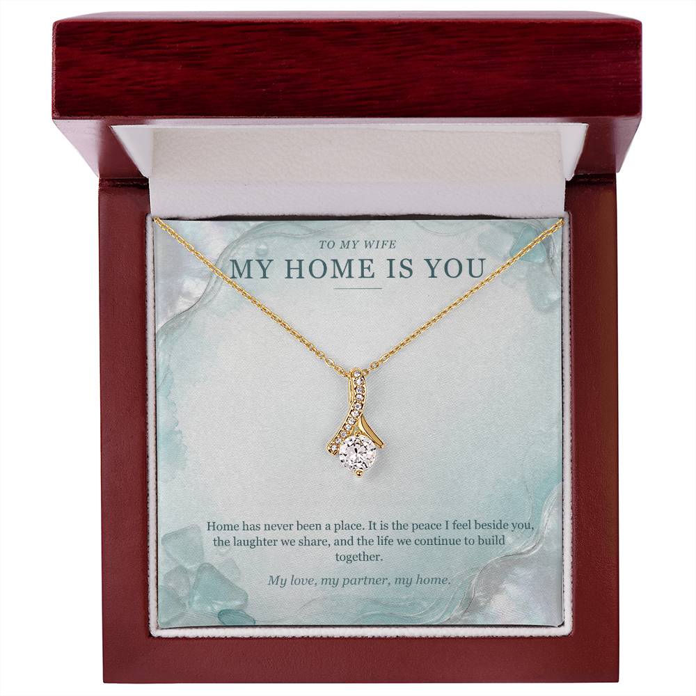 To My Wife Sea Glass Pearl Necklace – My Home Is You Gift