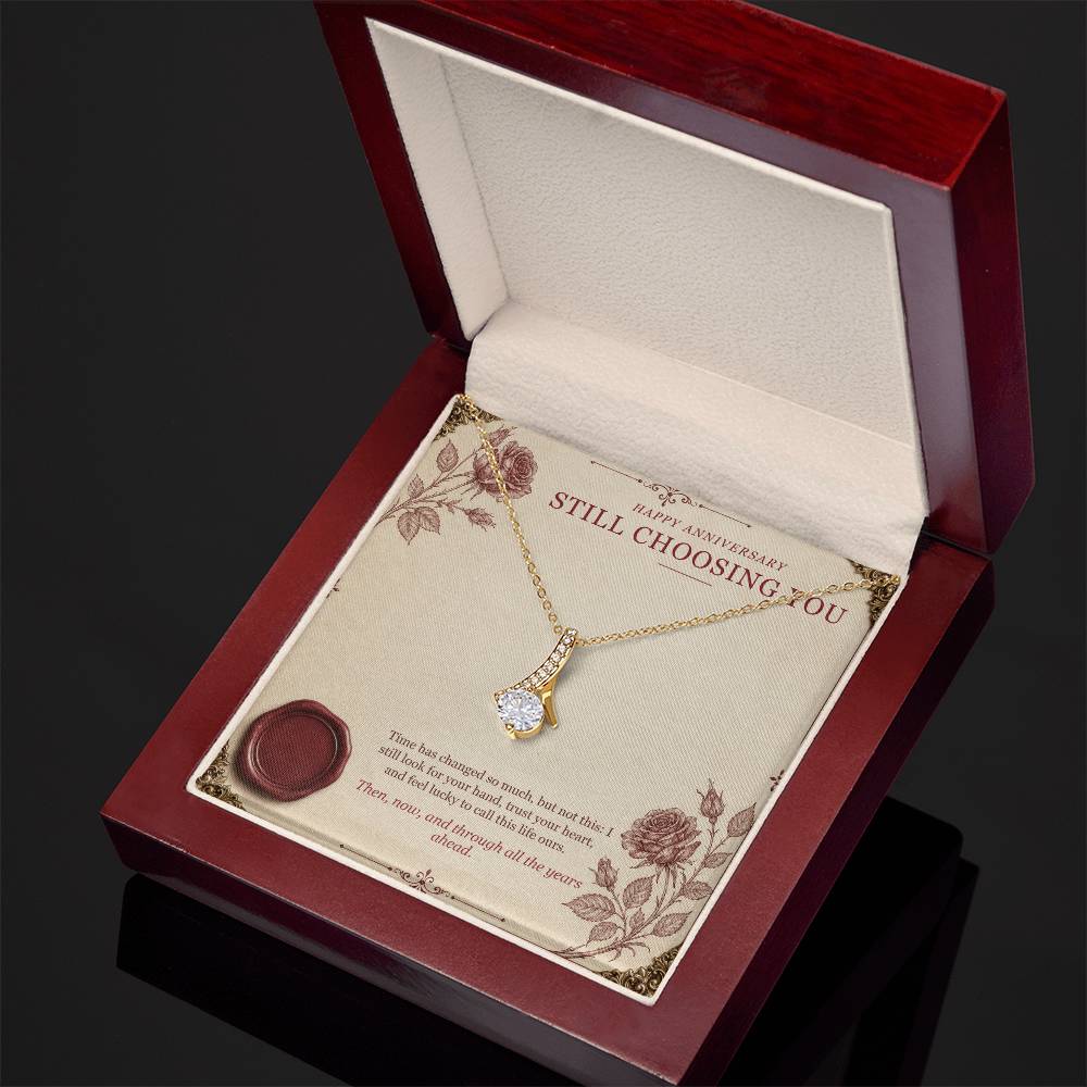 Burgundy Love Letter Forever Love Necklace – Still Choosing You Anniversary Gift