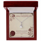 Burgundy Love Letter Forever Love Necklace – Still Choosing You Anniversary Gift