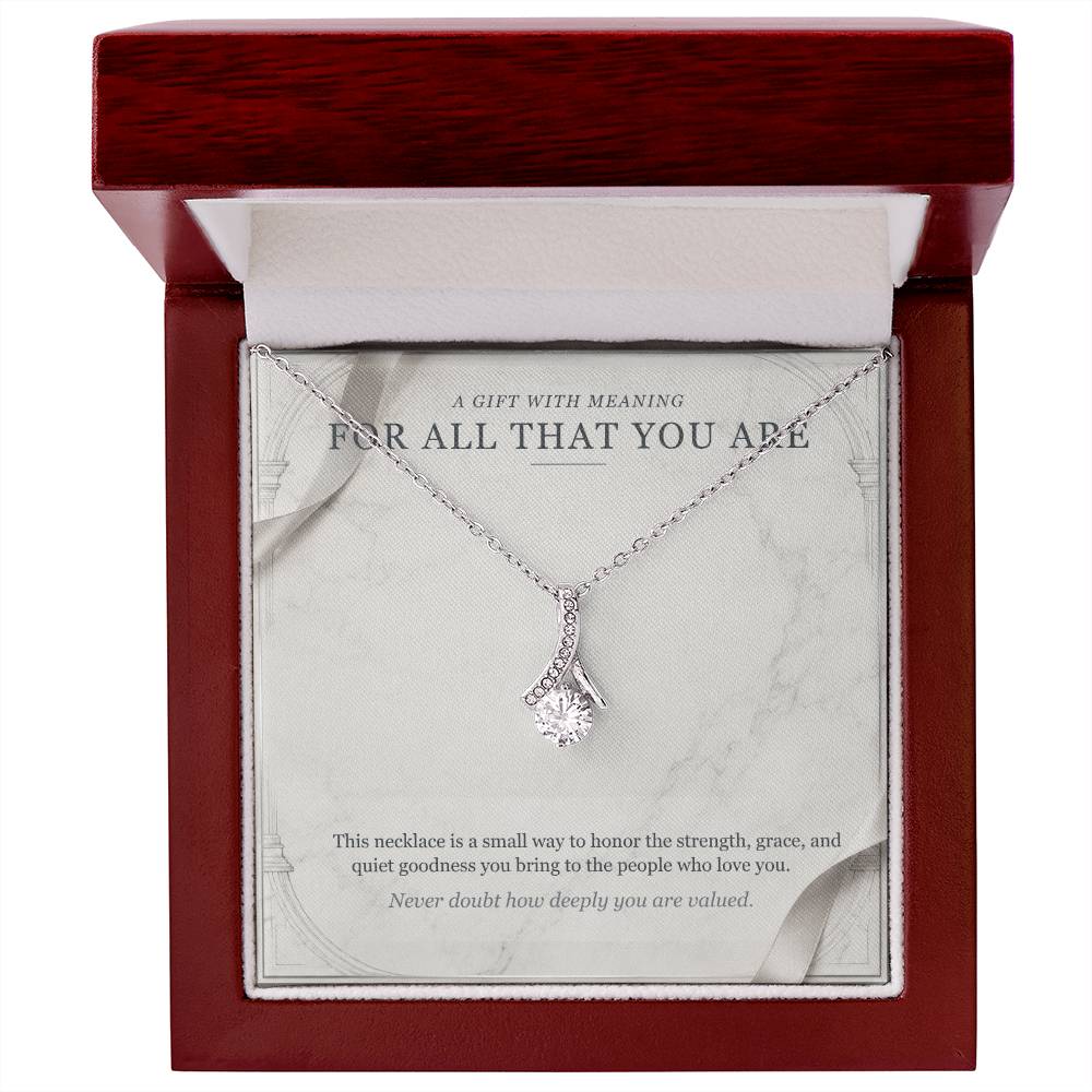 Carrara and Platinum Forever Love Necklace – For All That You Are Gift