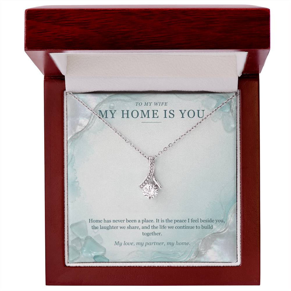 To My Wife Sea Glass Pearl Necklace – My Home Is You Gift