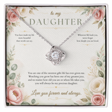 To My Daughter Love Knot Necklace – Meaningful Gift from Mom or Dad