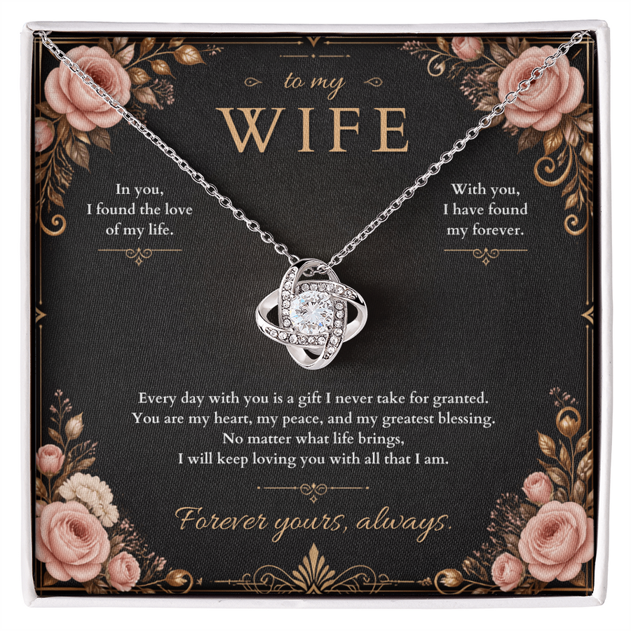 To My Wife Love Knot Necklace – Romantic Anniversary Gift from Husband