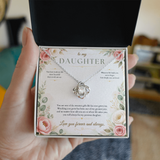 To My Daughter Love Knot Necklace – Meaningful Gift from Mom or Dad