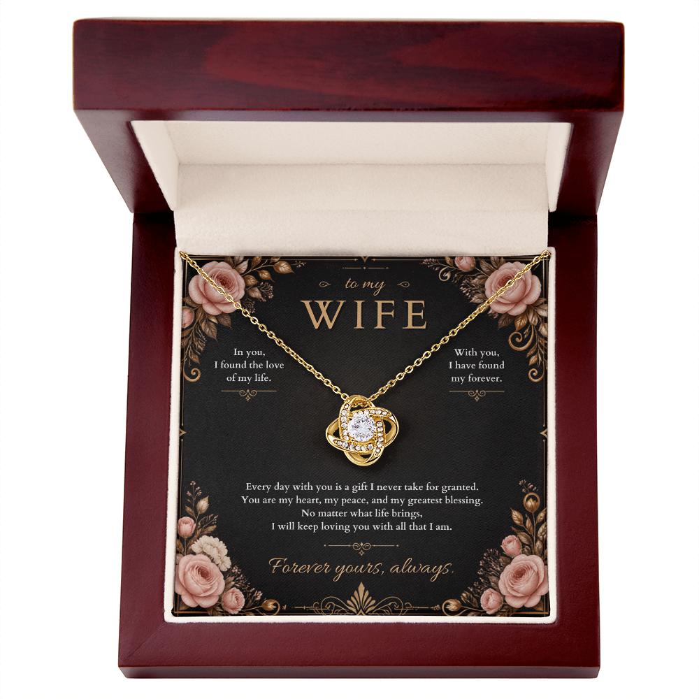 To My Wife Love Knot Necklace – Romantic Anniversary Gift from Husband