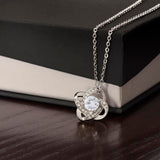 Love Knot Necklace – Round-Cut CZ Pendant Gift