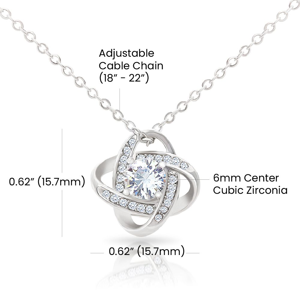 Love Knot Necklace – Round-Cut CZ Pendant Gift
