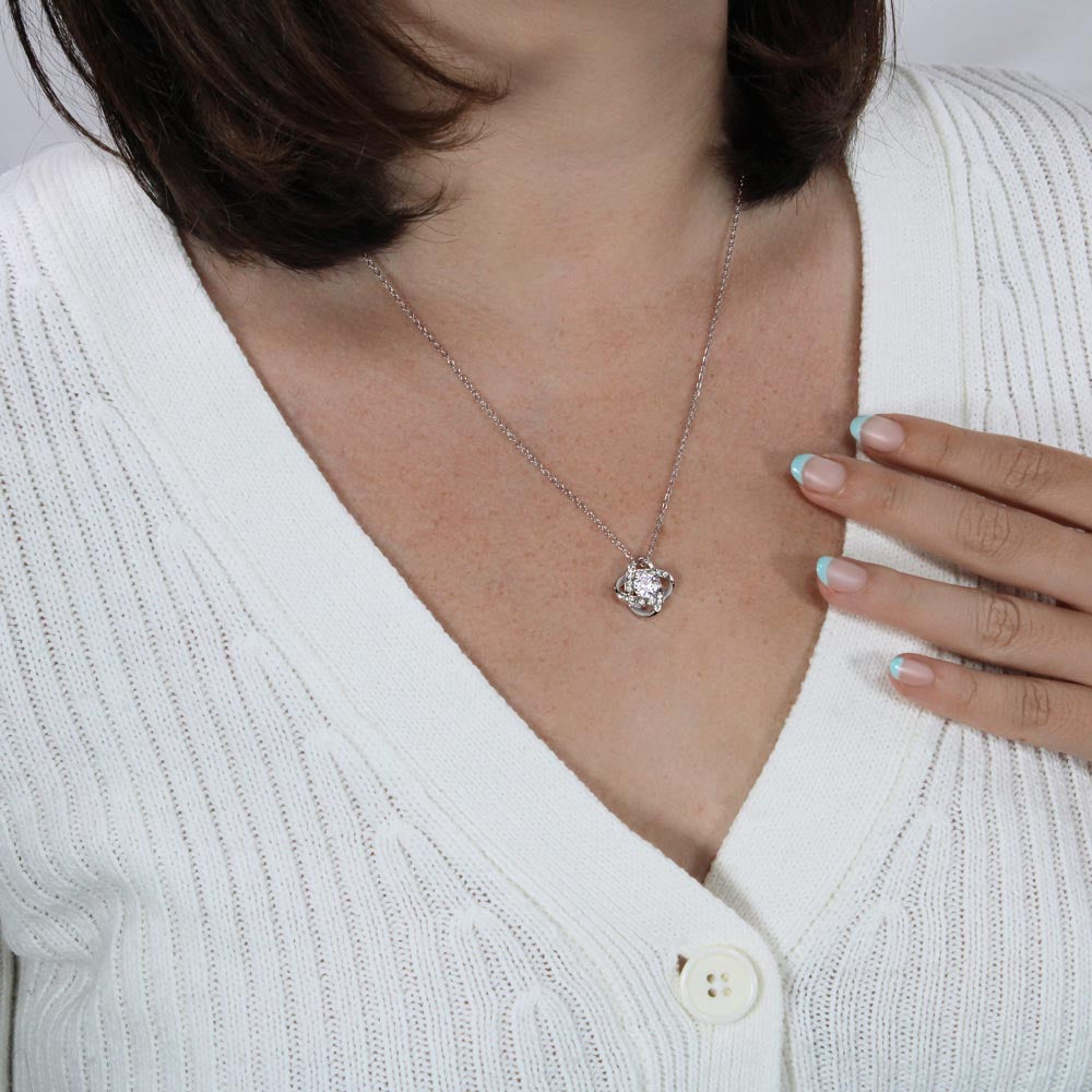 Love Knot Necklace – Round-Cut CZ Pendant Gift