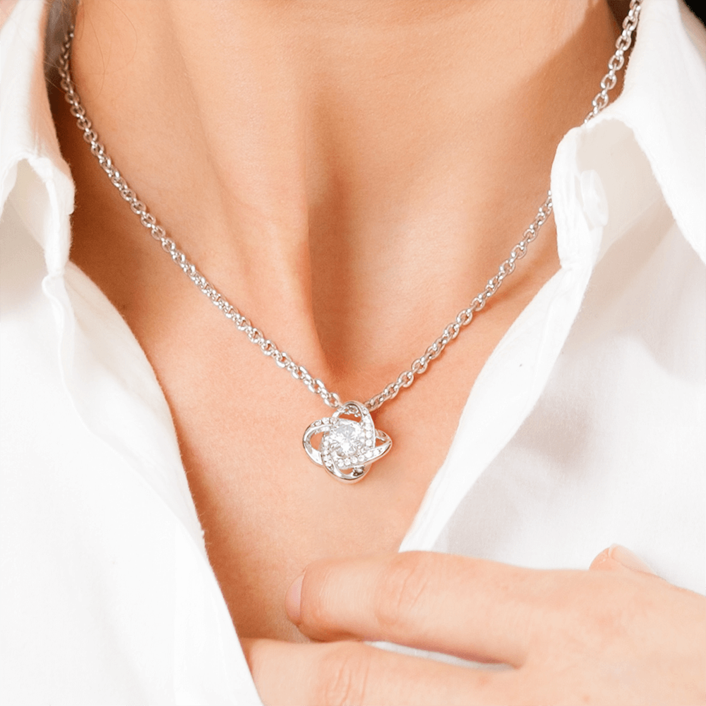 Love Knot Necklace – Round-Cut CZ Pendant Gift