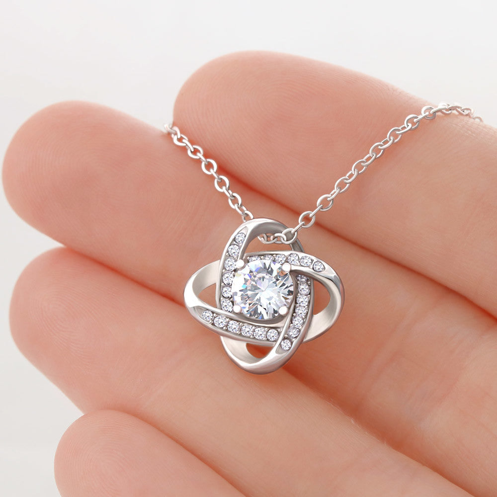 Love Knot Necklace – Round-Cut CZ Pendant Gift