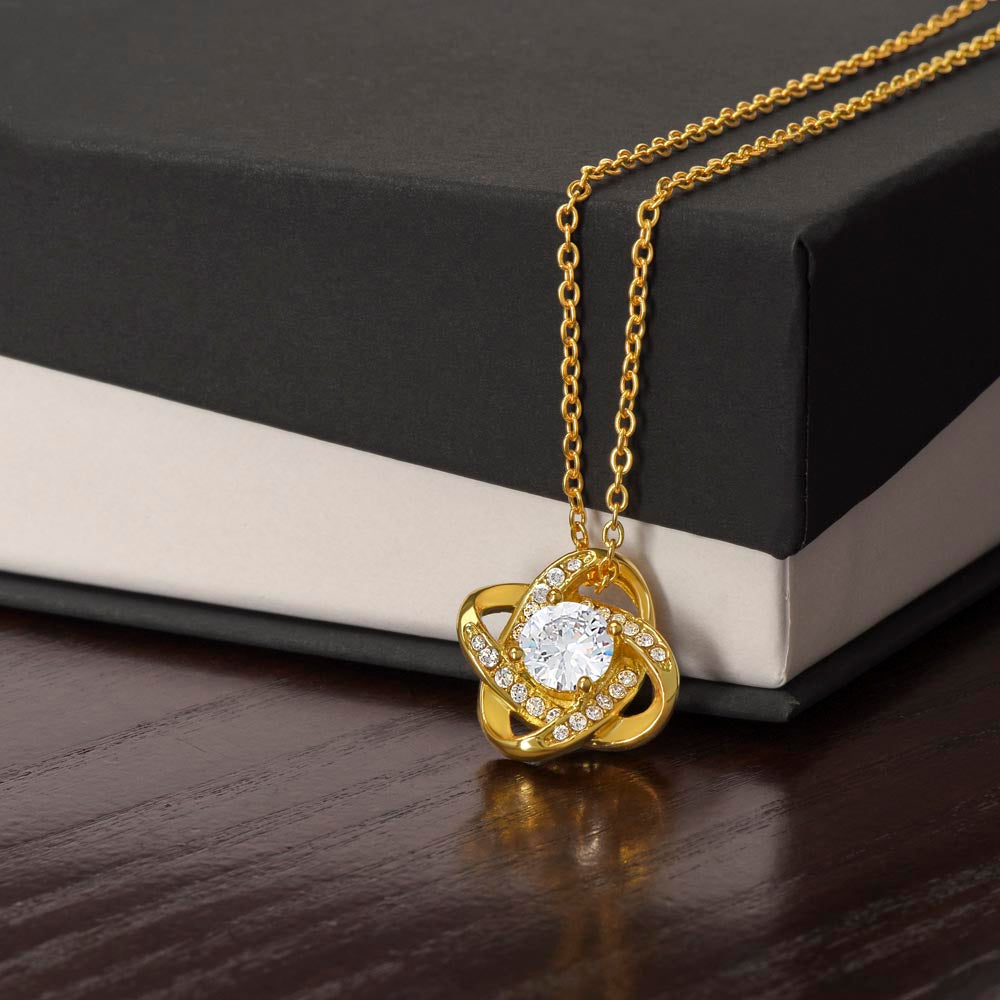 Love Knot Necklace – Round-Cut CZ Pendant Gift