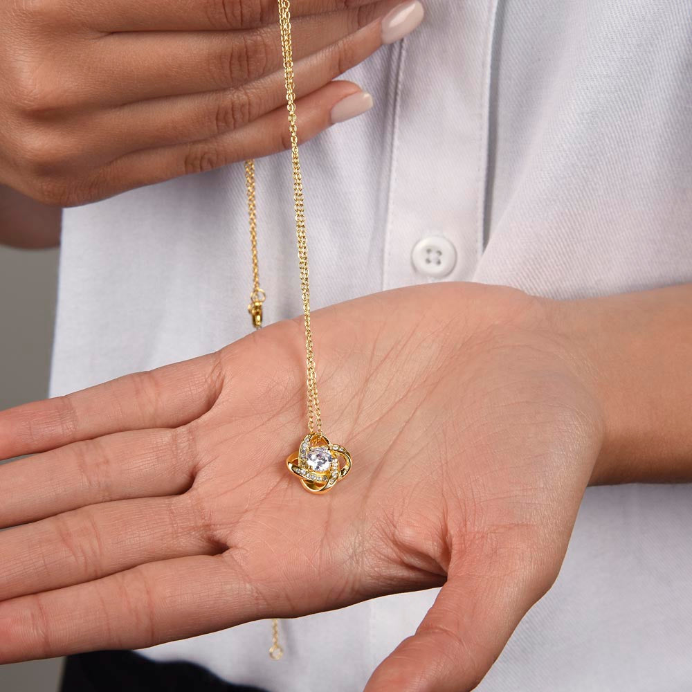 Love Knot Necklace – Round-Cut CZ Pendant Gift