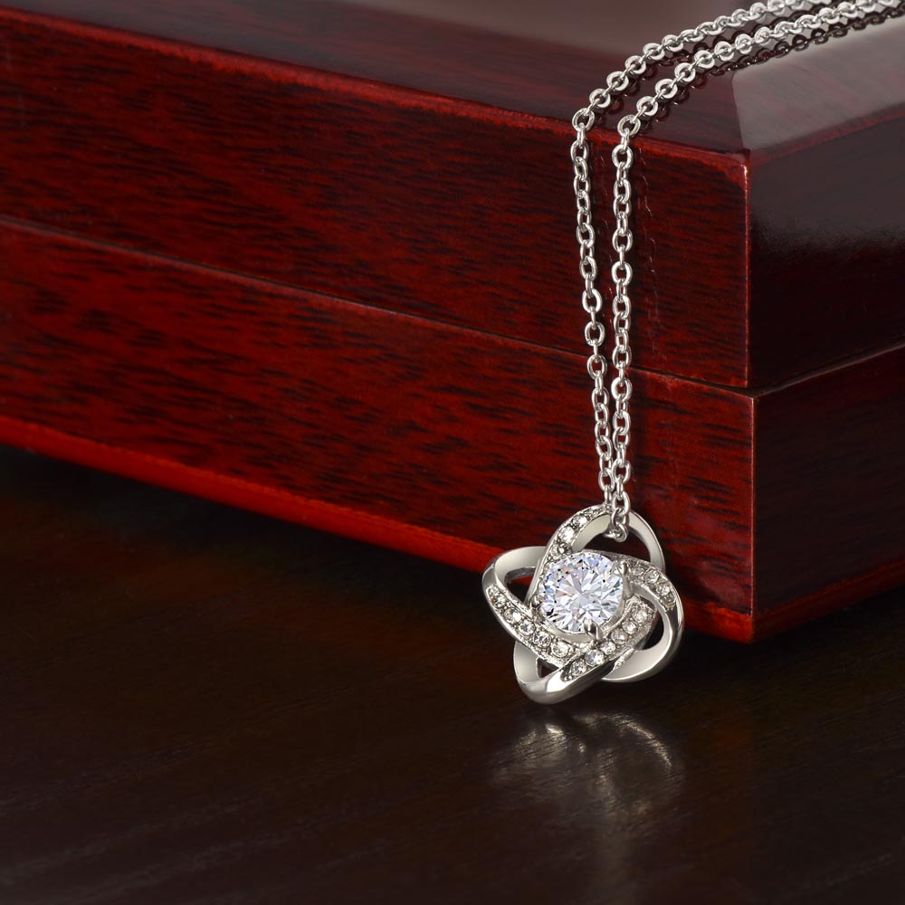 Love Knot Necklace – Round-Cut CZ Pendant Gift