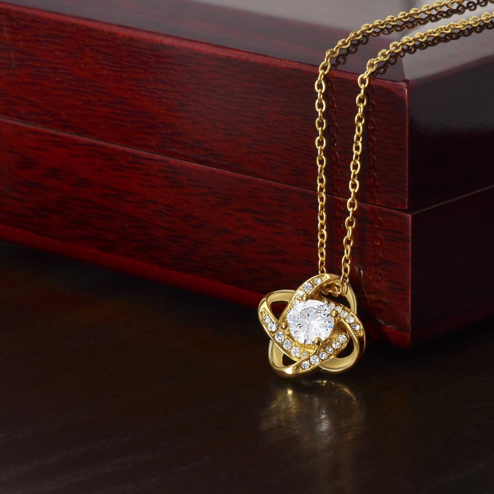 Love Knot Necklace – Round-Cut CZ Pendant Gift