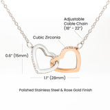 Interlocking Hearts Necklace – Double Heart CZ Pendant Gift