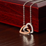 Interlocking Hearts Necklace – Double Heart CZ Pendant Gift