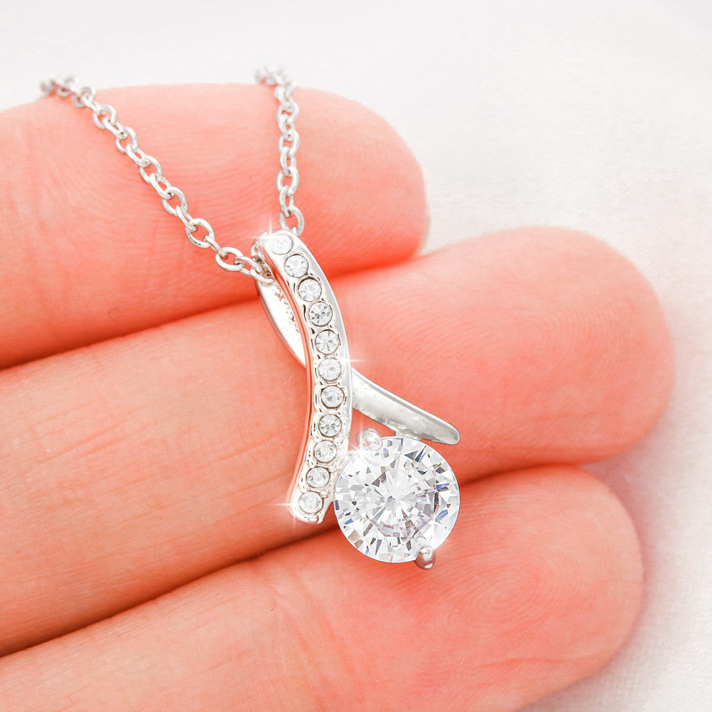 Alluring Beauty Necklace – Ribbon Pendant Gift for Her