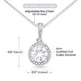 Eternal Hope Necklace – Cushion-Cut CZ Pendant Gift