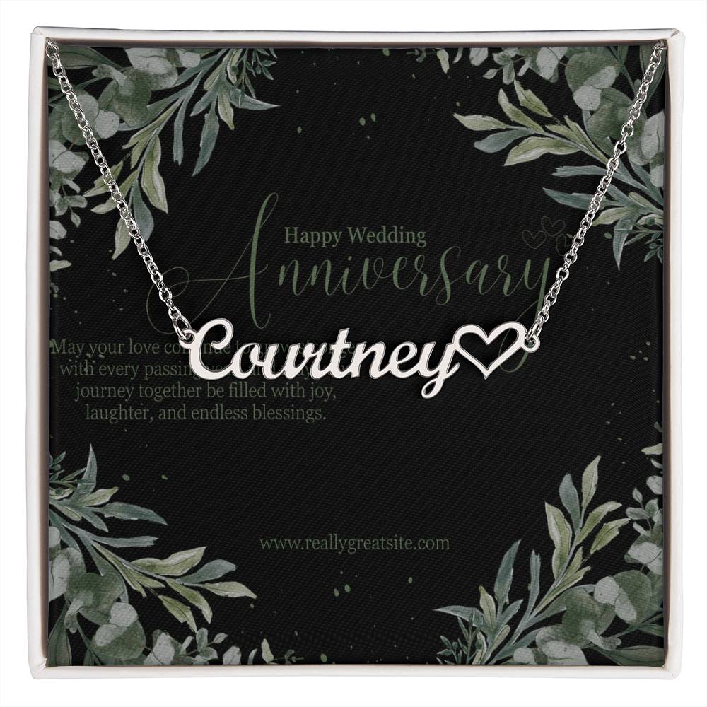 Happy Wedding Anniversary – Custom Name Necklace