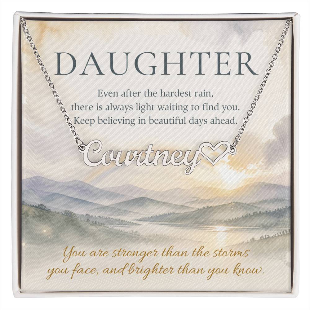 Stronger Than the Storms – Custom Name Necklace
