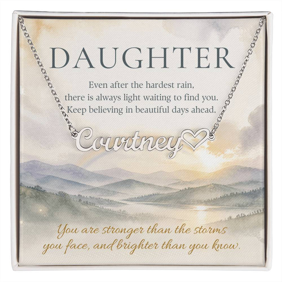 Stronger Than the Storms – Custom Name Necklace