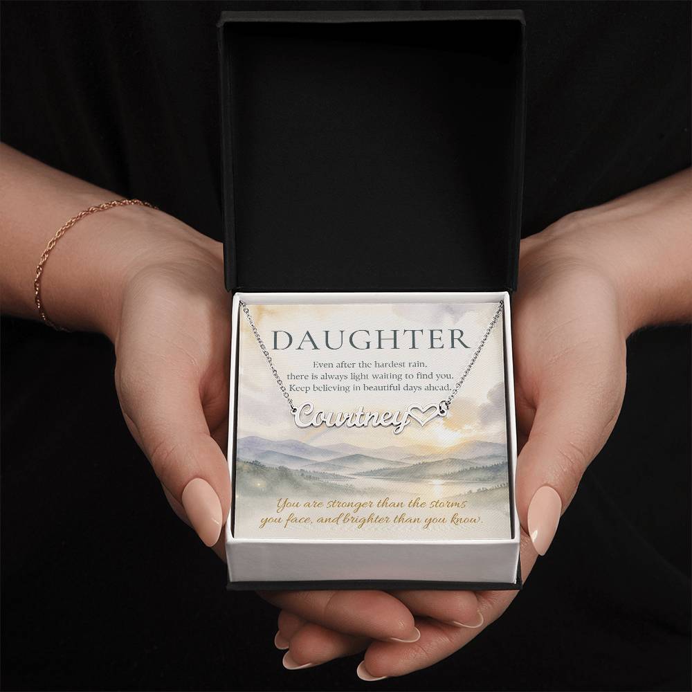 Stronger Than the Storms – Custom Name Necklace