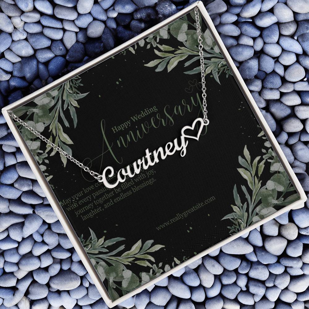 Happy Wedding Anniversary – Custom Name Necklace