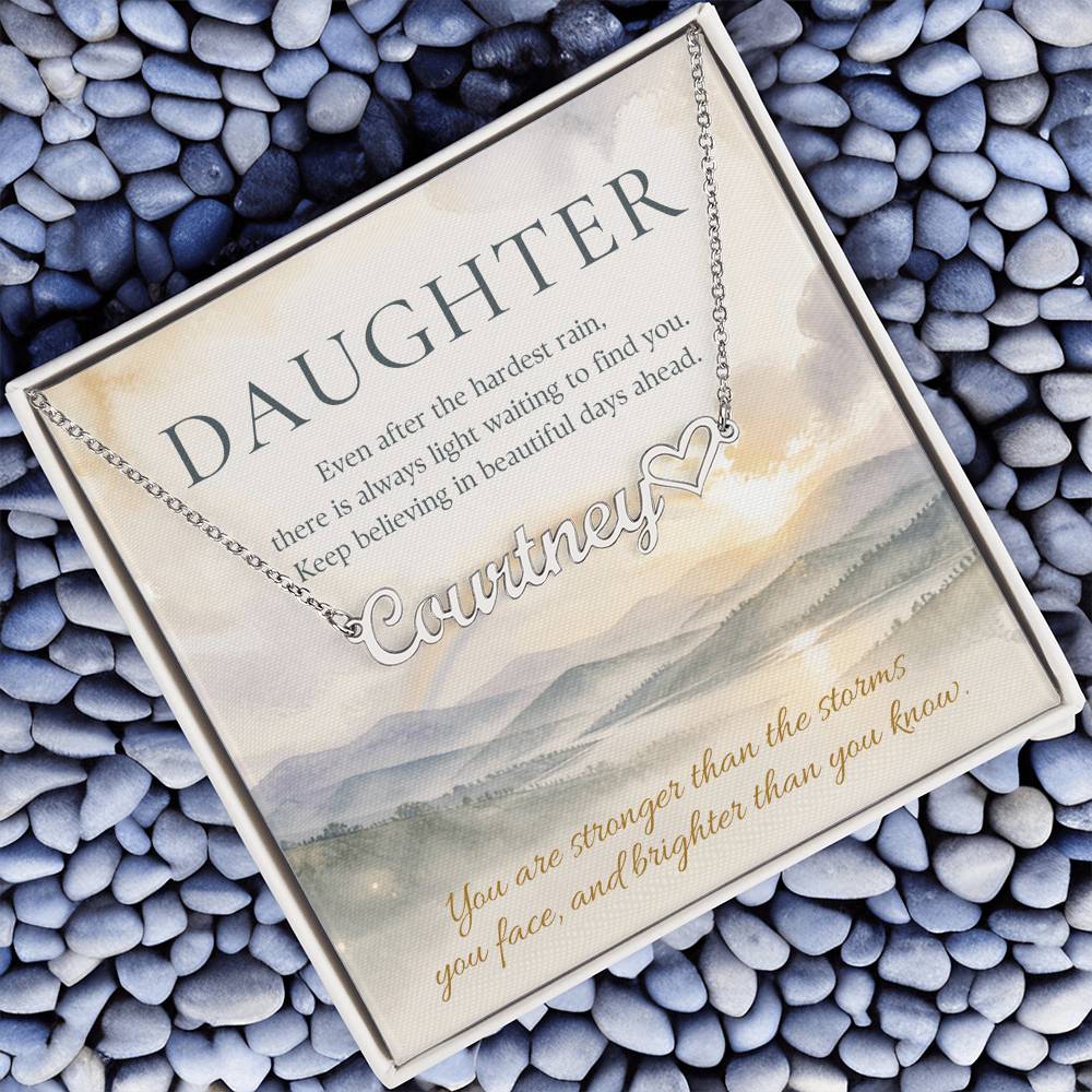 Stronger Than the Storms – Custom Name Necklace