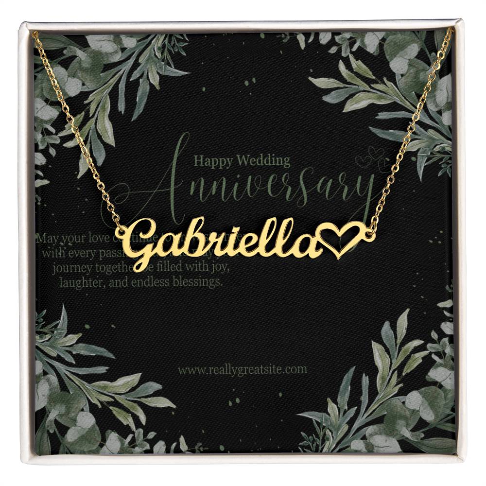 Happy Wedding Anniversary – Custom Name Necklace