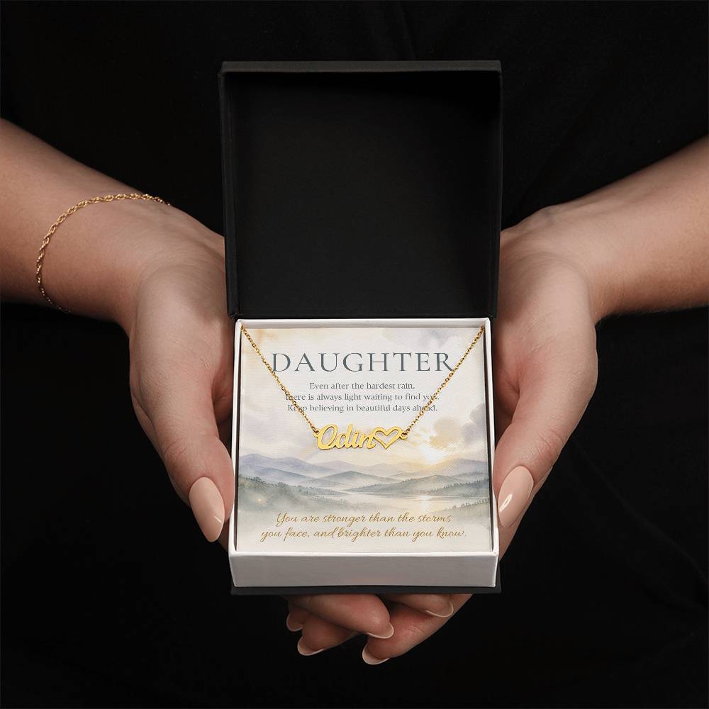 Stronger Than the Storms – Custom Name Necklace