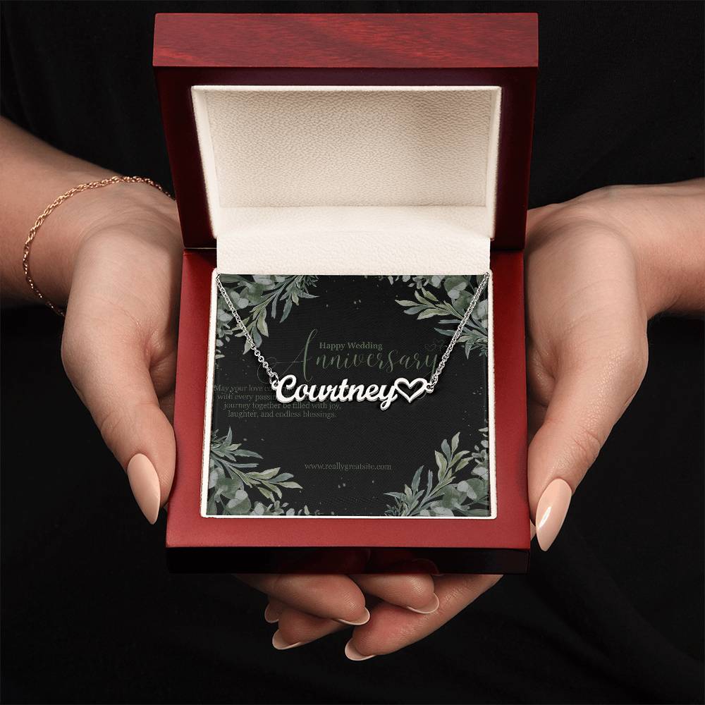 Happy Wedding Anniversary – Custom Name Necklace