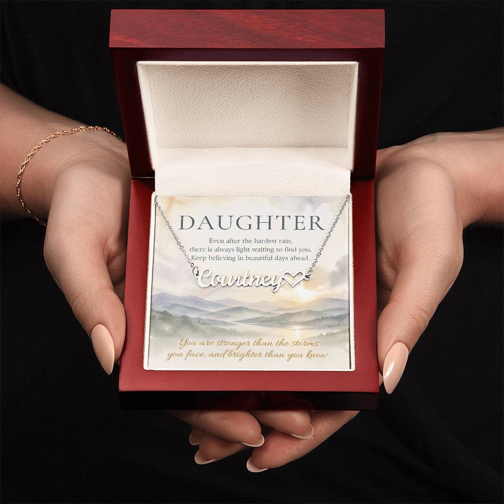 Stronger Than the Storms – Custom Name Necklace