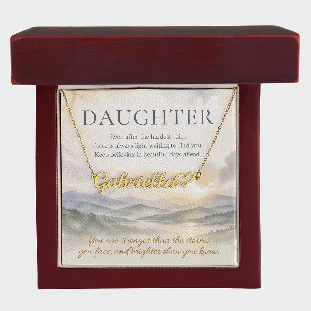 Stronger Than the Storms – Custom Name Necklace