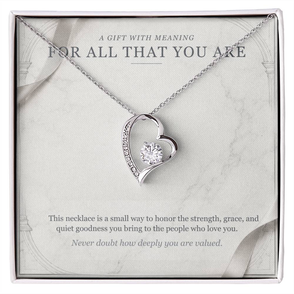 Carrara and Platinum Forever Love Necklace – Appreciation Gift