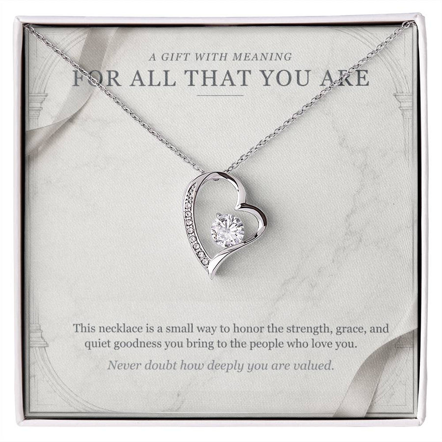 Carrara and Platinum Forever Love Necklace – Appreciation Gift