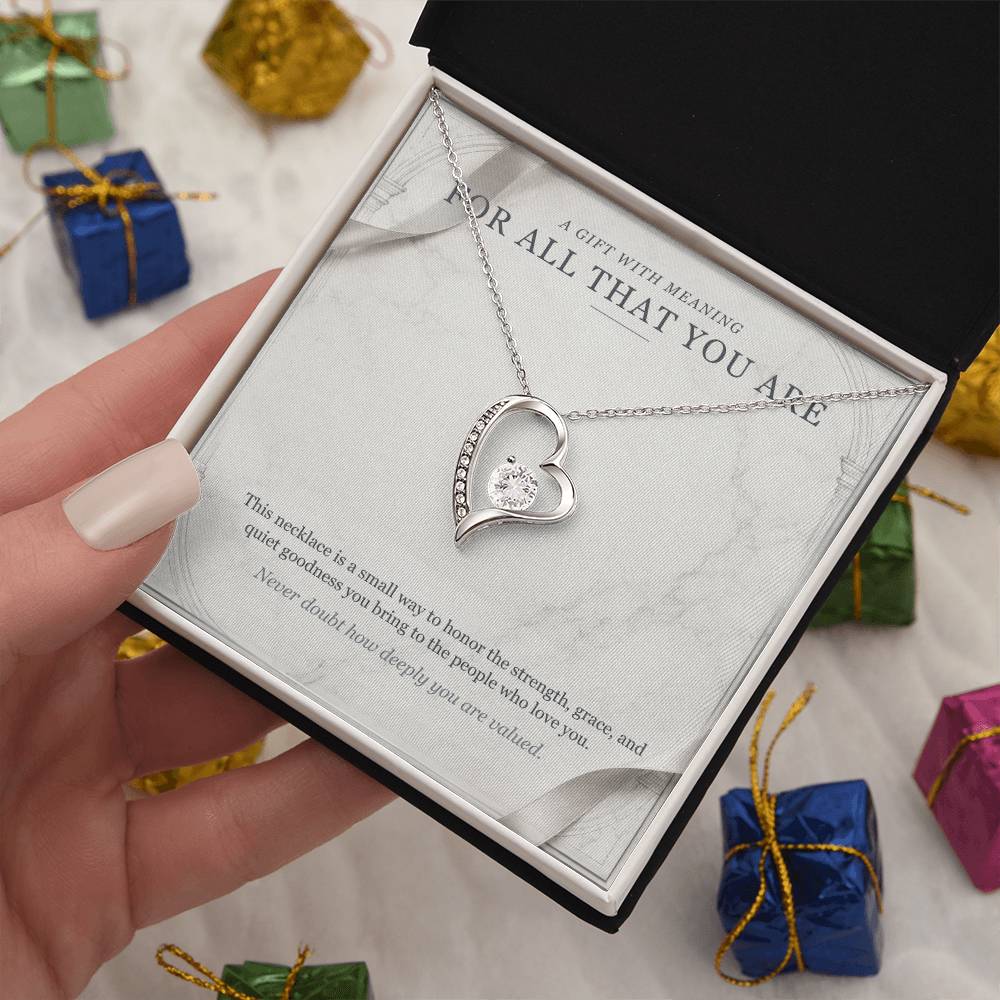 Carrara and Platinum Forever Love Necklace – Appreciation Gift