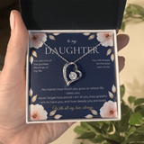 To My Daughter Forever Love Necklace, Heart Pendant Gift from Mom or Dad