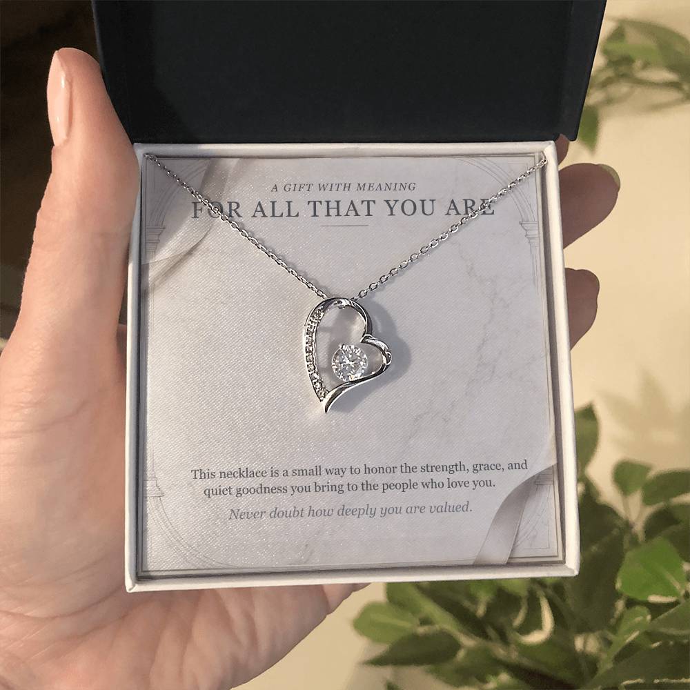 Carrara and Platinum Forever Love Necklace – Appreciation Gift