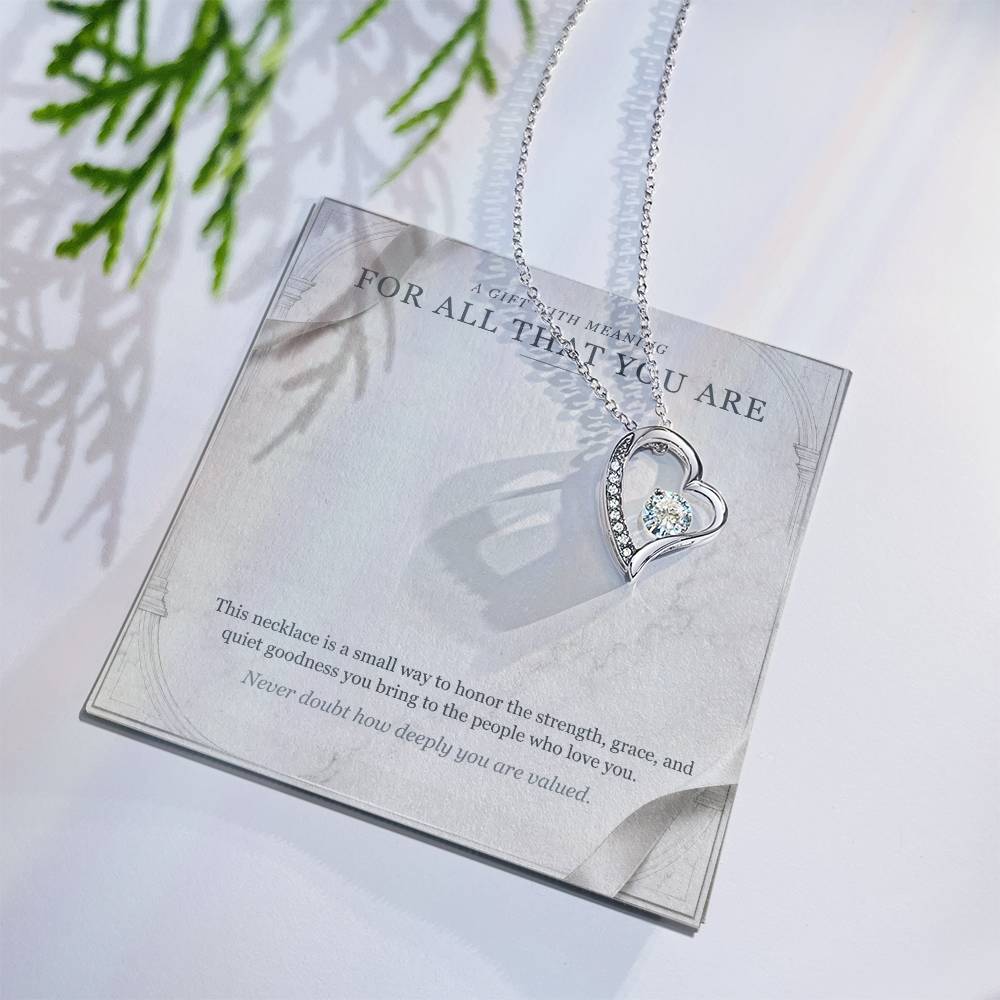 Carrara and Platinum Forever Love Necklace – Appreciation Gift
