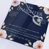 To My Daughter Forever Love Necklace, Heart Pendant Gift from Mom or Dad