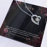 To My Wife Onyx and Rose Gold Necklace – Forever Love Gift