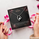 To My Wife Onyx and Rose Gold Necklace – Forever Love Gift