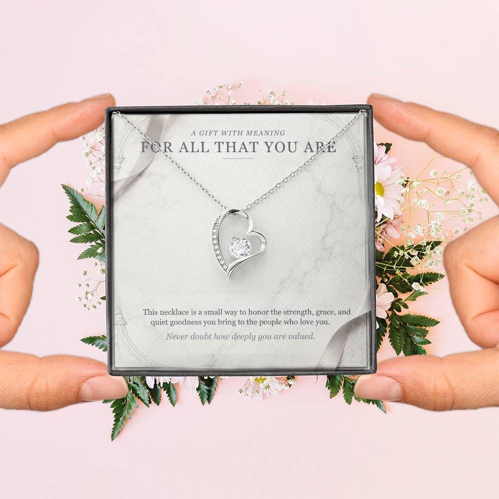 Carrara and Platinum Forever Love Necklace – Appreciation Gift
