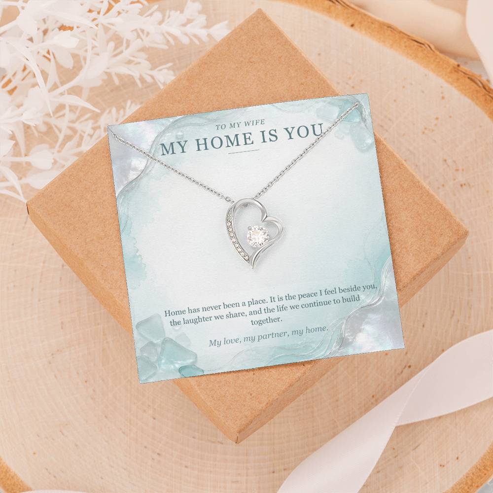 To My Wife Sea Glass Pearl Necklace – Forever Love Gift