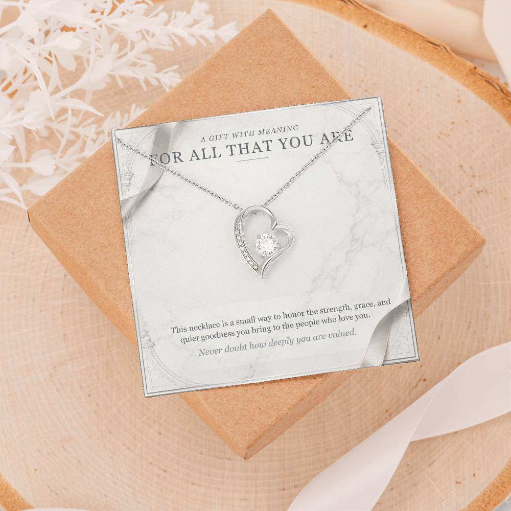 Carrara and Platinum Forever Love Necklace – Appreciation Gift