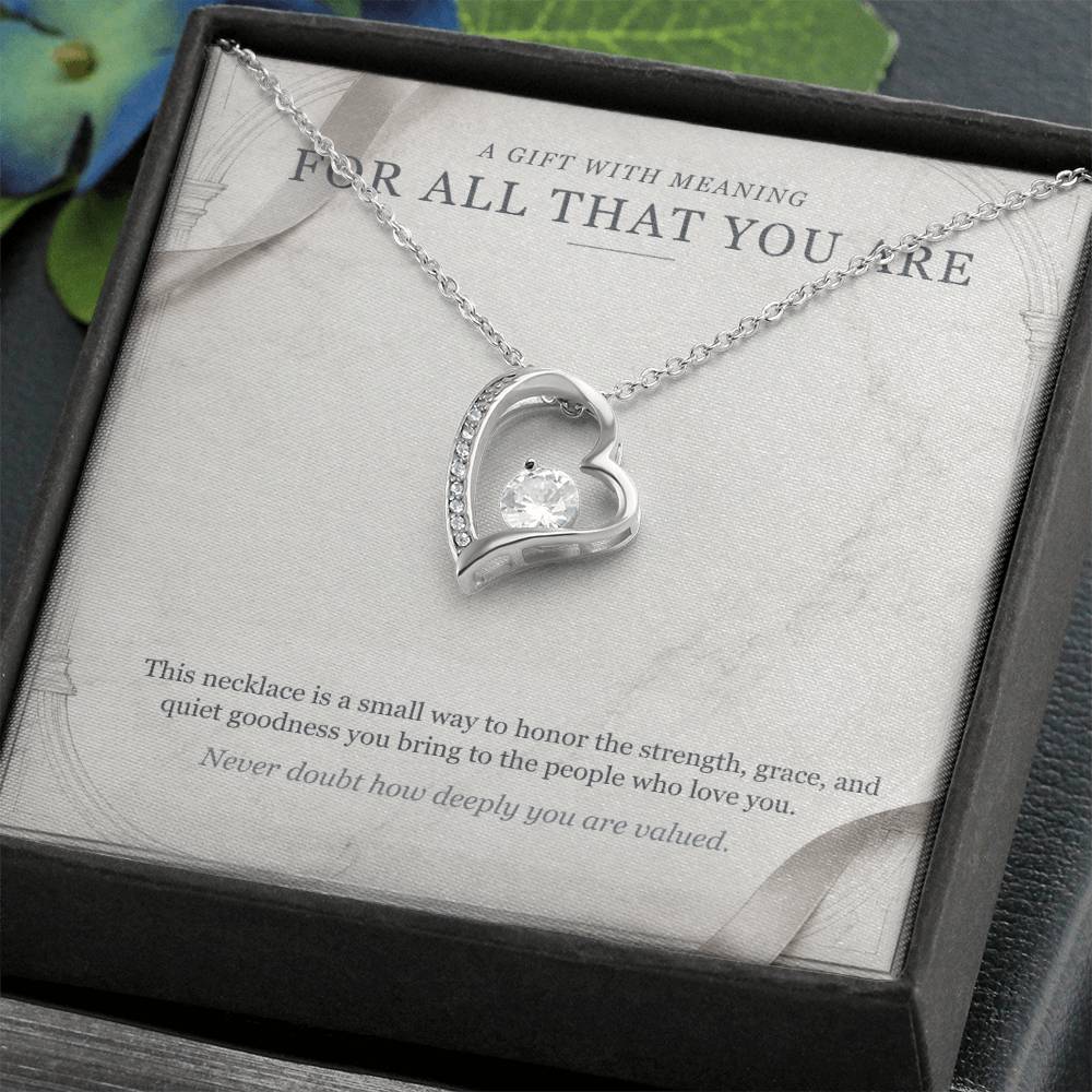 Carrara and Platinum Forever Love Necklace – Appreciation Gift